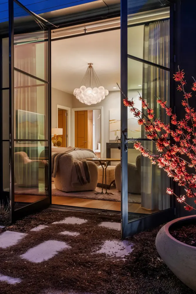 Thermal Stainless Steel French door pair with powder coat finish, SDL muntins, high performance insulating glass