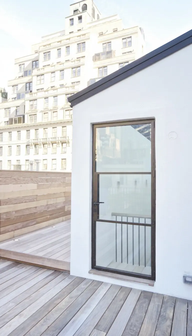 Thermal Bronze swing door with lockbox, powder coat finish, SDL muntins, high performance insulating glass

